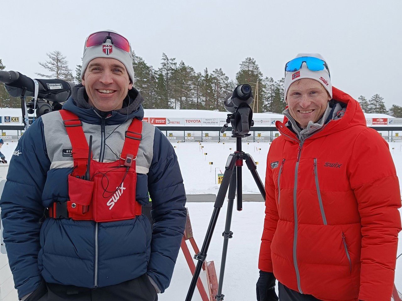 Bilde av trenarane på landslinja.  Foto: Stryn vgs